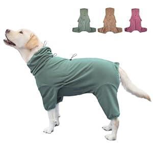 Dog Pajamas for Large Dogs,Extra Large Stretch, Suitable for Adult, Medium-Sized Dogs, Large Pet Jumpsuit Four-Legged Dog Clothes, Pet Clothing. (Black, 4XL) (4XL Fit 51-77 pounds)