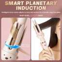 PretiHom Automatic Rotating Curling Iron - 1.1 Inch (28mm) Curling Wand for Beach Waves, Anti-Scald, Anti-Tangle, Ceramic Coating, Dual Voltage, Hair Curler for Women, All Hair Types