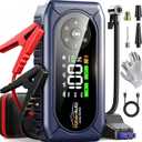 YaberAuto 9-in-1 Car Jump Starter with Air Compressor 4500A 150PSI, Battery Jumper Starter Portable for 9L Gas/8L Diesel, Jump Box with Auto-Shutoff Tire Inflator, Safety Jumper Cables, Gloves, Lights