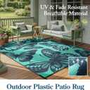 Wonnitar Outdoor Rug 6x9, Waterproof Patios Rug Reversible Plastic Straw Rug, Large Outside Area Rug, Portable Camper RV Mat, Indoor Outdoor Carpet for Picnic Balcony Backyard Porch Deck, Green