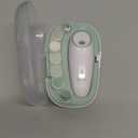 Momcozy Baby Nail File Electric, Gentle Baby Nail Trimmer Electric, Baby Nail Clipper with Night Light, 7 Grinding Head Replacement Pads, Green