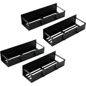 Magnetic Spice Storage Rack Organizer for Refrigerator and Oven, Black Fridge Organizers and Storage (4PCS) (4PCS)