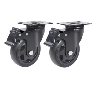 4 Inch Caster Wheels 2000lbs,Casters Set of 2``,Heavy Duty Plate Casters with Double Ball Bearings,YAEMIKY Premium Polyurethane Swivel Caster Wheels for Cart,Furniture,Workbench16pcs Screws Included