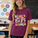Happy Last Day of School Shirt Womens Schools Out for Summer T-Shirt Teacher Off Duty Gift Shirt (XL)