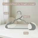 Utopia Home Plastic Hangers 50 Pack - Perfect Space Saving Clothes Hanger - Durable and Strong - Perfect Closet Organizers with Shoulder Grooves (Grey) (Gray)