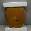 Elongated Toilet Seat Wood Toilet Seat Prevent Shifting with Zinc Alloy Hinges American Standard Size Toilet Seat Easy to Install also Easy to Clean(Elongated,Sparkling Classical Gold)
