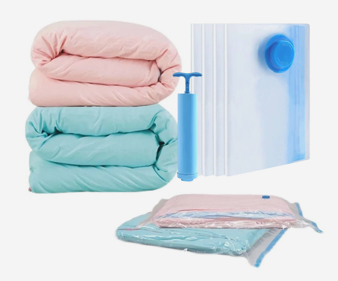 24 x Jumbo Vacuum Storage Bags Travel Space Saver Garment Seal Clothes Hand Pump