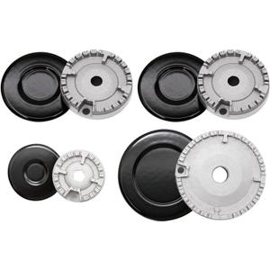 8 PCS Cooker Hat Set Stove Lid Upgraded Oven Gas Hob Burner Crown Flame Cap Gas Burner Flame Cap for Gas Stove Burners 2.17/2.91/3.94 Inch