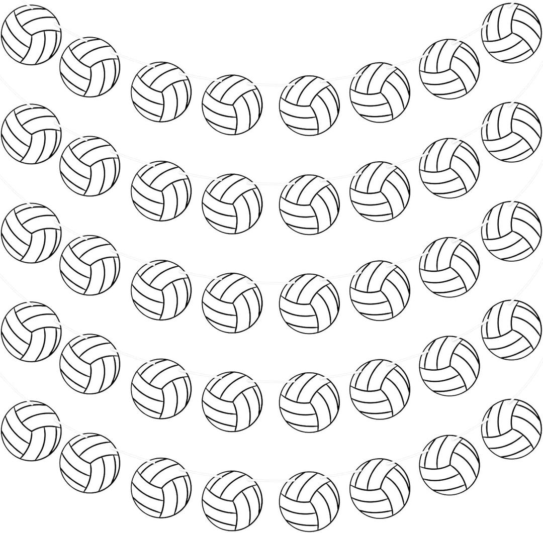 5 Pieces Volleyball Party Decorations Volleyball Theme Banner Bunting Hanging Banners Softball Paper Garland for Theme Birthday Party Supplies