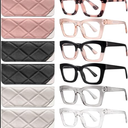CCVOO Stylish Reading Glasses for Women, Eyeglasses, Blue Light Readers for Women, Computer Eye Glasses, Cheaters +2.0