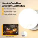 2 Pack Modern Brushed Nickel Wall Light Fixtures, Mid-Century Globe Glass Wall Sconces Set of Two for Bathroom Mirror, Living Room, Hallway, Entryway (Bulbs Not Included)