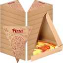 36 Pcs Pizza Slice Boxes Disposable Individual Pizza Slice Tray 9.65 x 7.28 x 1.77 in Single Container Holder for Birthday Wedding Party Supplies (Kraft)