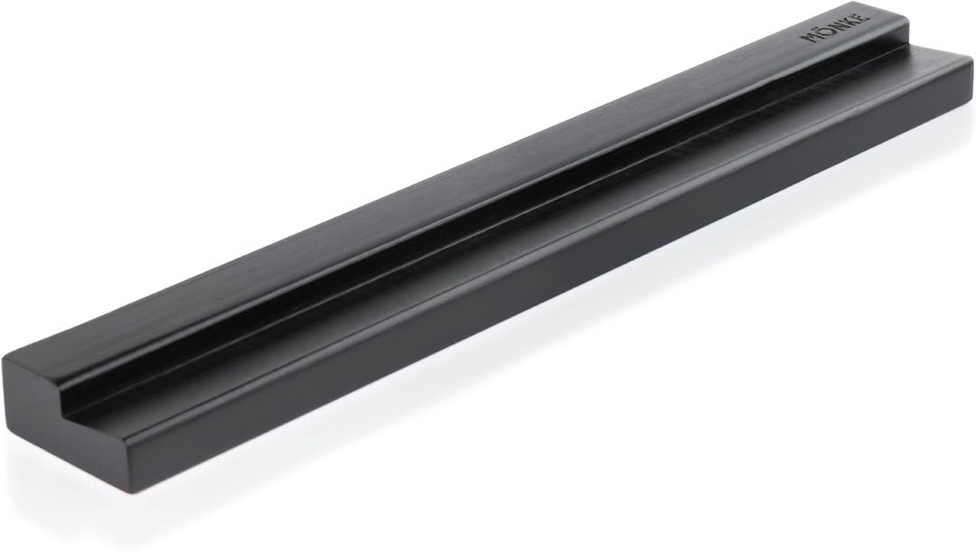 Vinyl Record Wall Mount - an Elegant Display Ledge Made from Solid Wood - This Vinyl Record Shelf Will Hold Records of Any Size Wood (Black)