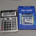 Desk Calculator 12 Digit Extra Large LCD Display, Touch Comfortable with Big Buttons, PXY Two Way Power Battery and Solar Standard Function Office Calculators