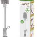 Haakaa Silicone Cleaning Brush Kit  Household Cleaning Brushes for Bottles and Crevices  Food-Grade Silicone: Dishwasher Safe (Brush-Grey)