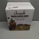 LITOPAK 100 Pack 10 oz Paper Coffee Cups for Hot Chocolate Drinks, Black Disposable Coffee Cups with Lids, Sleeves and Stirring Sticks for Parties, Picnic, Travel, and Events