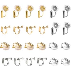24pcs Detachable Clip on Earrings, Clip on Earring Converter, Earring Converters Pierced to Clip Earrings for Men, Women Without Piercings