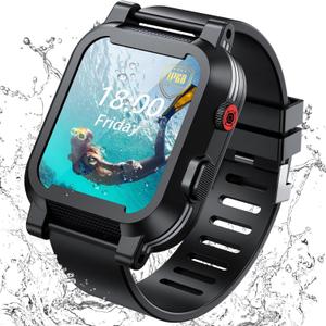 IP68 Waterproof Case with Band and Screen Protector Compatible for Apple Watch Series 10 9 8 7 6 5 4 3 2 SE2 SE,42mm