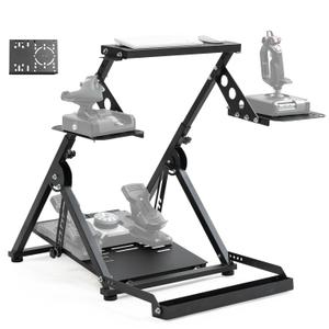 Anman Foldable Racing Flight Simulator Stand with Chair Wheel Fixed Slot
