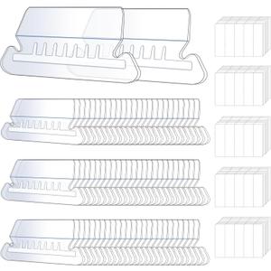 50 Set Hanging File Folder Tabs, Clear Plastic Hanging File Folder Labels Tabs with Paper Inserts Transparent Labels for Quick Identification