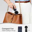 Portable Handheld Turbo Fan - 5 Gear High Speed 4000mAh Rechargeable Mini Personal Hand Fan Blow Cold Air, Battery Operated Travel Essentials, Beach Vacation, Gifts for Women, Men (Black)