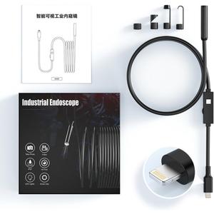 Plug & View Inspection Cam with 5M Bendable Cable and Swappable Tool Tips,2.0MP HD Camera, Capturing Exactly,IP67 Waterproof, for iPhone/Android