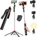 71" Phone Tripod Selfie Stick for iPhone/Android/Camera, Cell Phone Tripod Stand with Wireless Remote Control, Extendable Phone Mount 360 Rotation
