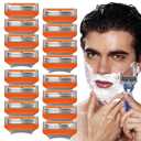 16 Count Razor Blade Shaving Razor Blade Refills, Mens Shaving Blades Refills-Orange New Version