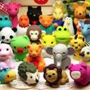 URSKYTOUS 35Pcs Animal Erasers Desk Pets for Kids Animal Pencil Erasers Bulk Puzzle Eraser Toys Gifts for Classroom Prizes,Game Reward,Treasure Box,Easter Egg Fillers,Goodie Bag Stuffers,Party Favors