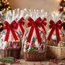 Janinka 12 Pcs 10 x 6 Inch Large Velvet Christmas Bows for Gift Wrapping Christmas Ribbon Bows Wrapping Accessory for Xmas Present Boxes Bouquet Basket Bottles Supplies(Red)