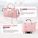 TOPBAG Travel Duffle Bag, Waterproof Weekender Carry On Tote Bags for Women, Sport Gym Bag for Men, Hospital Bag for Labor and Delivery, Overnight Luggage Bag with Trolley Sleeve Coral Pink