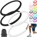 Silicone Patella Knee Band for Basketball Patella Tendon Support Knee Pain Running Tendon Brace Support Strap(4,Black and White,M)