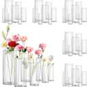 42pcs Glass Vase for Tabletop Decoration, Cylinder Candle Holder for Centerpieces, Pebble Vase for Party, Wedding, Banquet Decoration