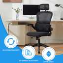 Vigosit Ergonomic Mesh Office Chair, 400 lbs Capacity, High Back Desk Chair with Adjustable Lumbar Support, 3D Headrest, Flip-Up Armrests, and PU Wheels for Long Workdays and Home Office (Black)