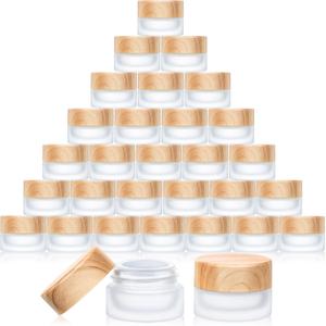 Geiserailie 30 Pieces Glass Cosmetic Containers Empty Sample Jars with Leak Proof Lids Makeup Sample Containers for Lotion Cream Cosmetic (10 Gram)