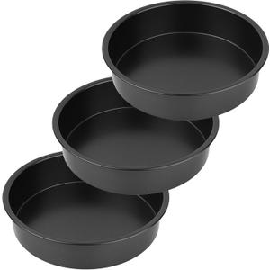 8 Round Cake Pans - 3PCS Nonstick Round Baking Cake Pan, Mold,Dish, Flan, Tin, Carbon Steel Baking Set, Essential Bakeware