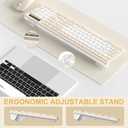 Silent Wireless Keyboard and Mouse Combo, Full-Sized Wireless Keyboard and Adjustable DPI Mouse, 2.4GHz USB Receiver, Keyboard and Mouse for PC, Windows, MAC, Desktop, Laptop(Latte-Color B)