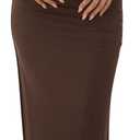 BTFBM Womens Two Piece Outfits Summer Lightweight 2026 Mock Neck Sleeveless Knit Tops Maxi Skirt Set Going Out Dress (Medium, Coffee)