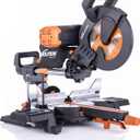 Evolution Power Tools R255SMS-DB+ 10-Inch Dual Bevel Sliding Miter Saw Multi-Material, Multipurpose Cutting Cuts Metal, Plastic, Wood 45-45 Double Bevel & 50-50 Miter TCT Blade Included