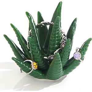 PUDDING CABIN Succulent Ring Holder, Ring Stand, Ring Display & Organizer, Cactus Aesthetic Preppy Room Decor, Birthday Gift for Women Friends, Christmas Green Room Decor