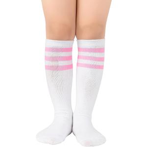 American Trends Kids Toddler Soccer Socks Youth Baseball Softball Football Socks Knee High Accessories for Girls (White)