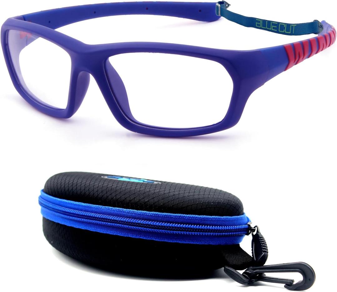 BLUE CUT Sports Protection Goggles, Anti-Fog Lenses Safety Glasses for Basketball, Pickleball and All Outdoor Sports (Kids Size, Navy Wine-kids Size)