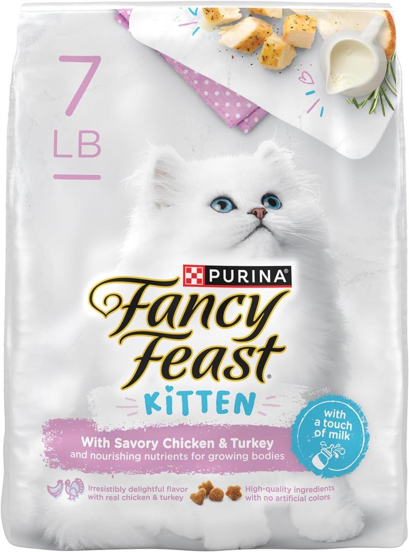 Purina Fancy Feast Kitten With Savory Chicken and Turkey Kitten Dry Food - 7 lb. Bag (7 Pound (Pack of 1))