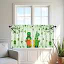 St Patricks Day Kitchen Curtains Green Shamrock 24 Inch Tier Set 2 Piece Irish Clover Short Curtains Windows for Rod Pocket Cafe Living Room Over Sink Bedroom Holiday Drapes Decor