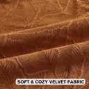 FUTEI Pack of 2 Velvet Throw Pillow Covers 26x26 Inch, Rust | Elegant Embossed Leaf Pattern Design,Side Hidden Zipper,Machine Washable,Pill-Resistant,Colorfast,Insert Not Included.