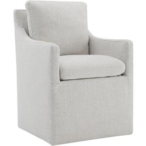 Upholstered Dining Chairs with Casters No Assembly Modern Accent Armchair with Rollers for Diningroom Bedroom Livingroom Reading Room,Cream,2 Boxs