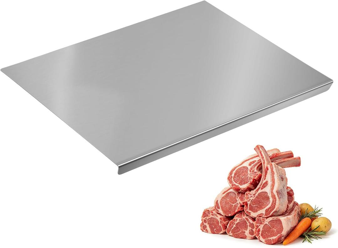 20" x 16" Countertop Cutting Board, Stainless Steel Chopping Board with Lip, 19.7"L x 15.8"W
