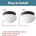 Aspen Creative 23607-01, 9" White Opal Mushroom Glass Shade For Ceiling Fixture, 9" Dia x 4-1/2" H/Fitter 7-1/2"