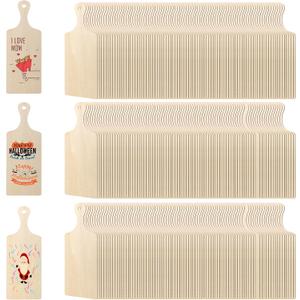 72 Pcs Wooden Mini Charcuterie Boards, Cutting Board with Handle, Blank Surface Mini Cutting Boards Bulk for Crafts for DIY Kitchen Thanksgiving Christmas Cooking Decor9.5 * 3.5 inches