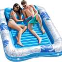 Pool Floats Adult - Inflatable Tanning Pool Water Filled - 80" x 50" 4 in 1 Suntan Tub Lounge Raft with Removable Pillow and Cup Holders - Blow Up Pool Bed for Adult Kiddie (XL)